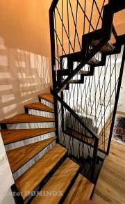 DOMINOX: inox stopnice in ograja prašno barvano v črno barvo